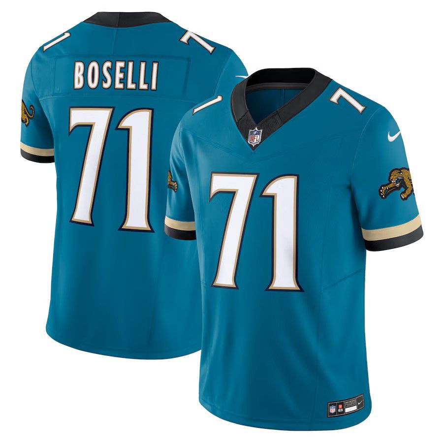 Men Jacksonville Jaguars #71 Tony Boselli Green Nike Throwback Vapor F.U.S.E. Limited Retired Player NFL Jersey->jacksonville jaguars->NFL Jersey